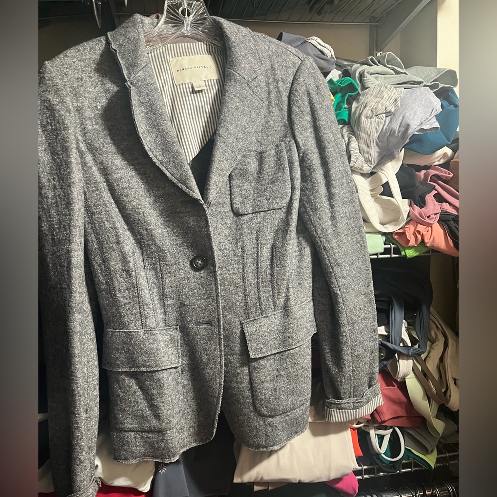 Banana Republic Charcoal Wool Blazer